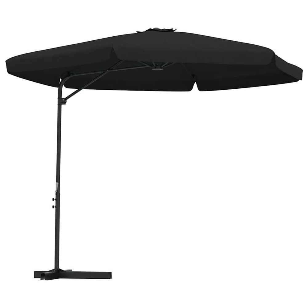 Parasol de jardin avec mât en acier 300 cm noir
