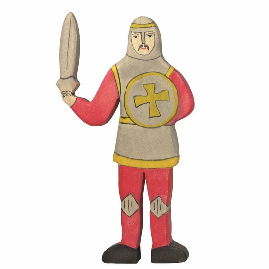 Figurine chevalier combattant, rouge