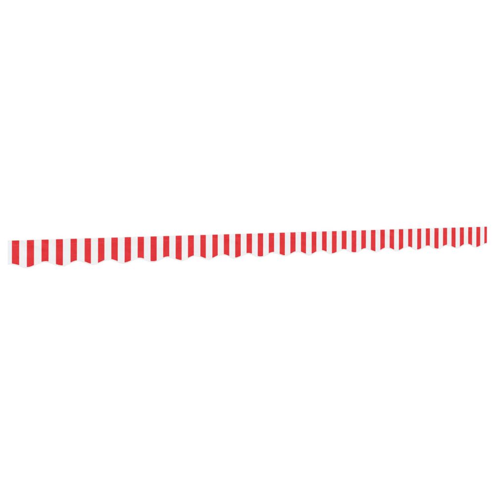 Tissu de remplacement de cantonnière d’auvent rouge blanc 4,5 m