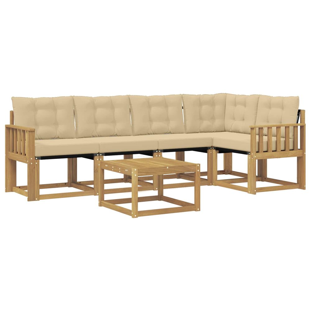 Ensemble de canapés d'extérieur 6 pc blanc et beige