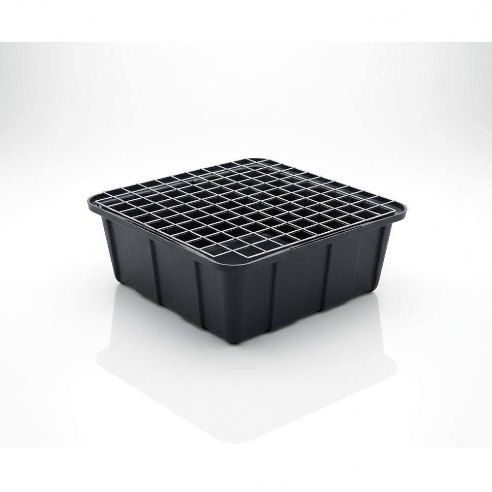 Bac de rétention pour bidons 85l avec caillebotis