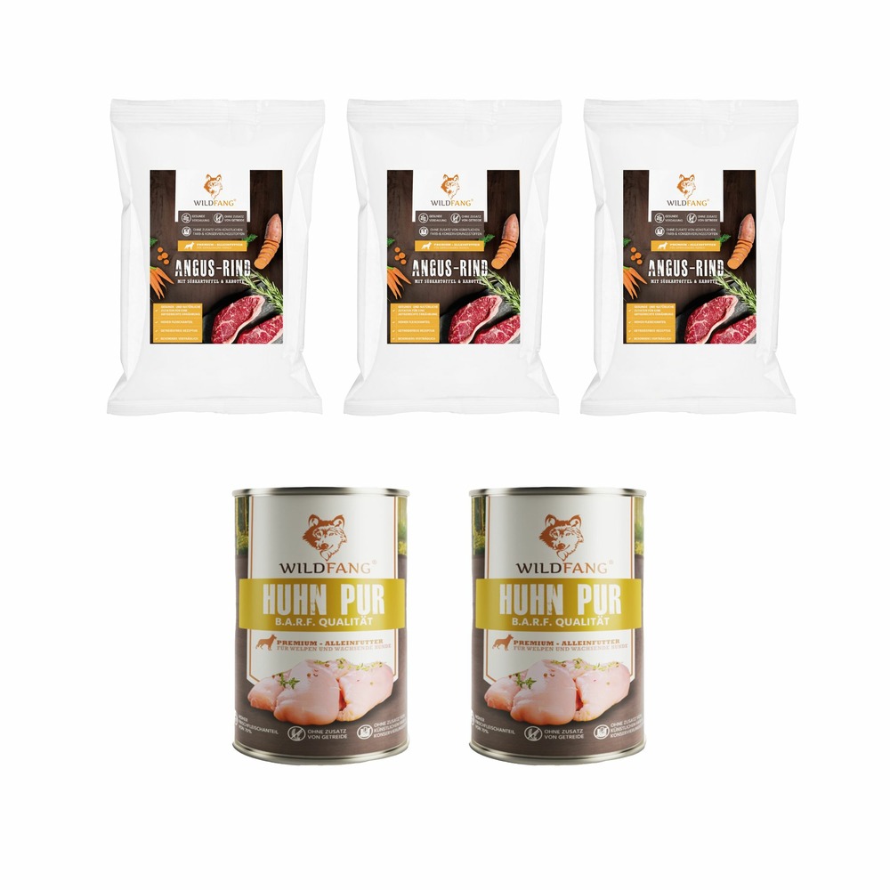 Wildfang - coffret gourmet adulte - aliments secs et humides - poulet
