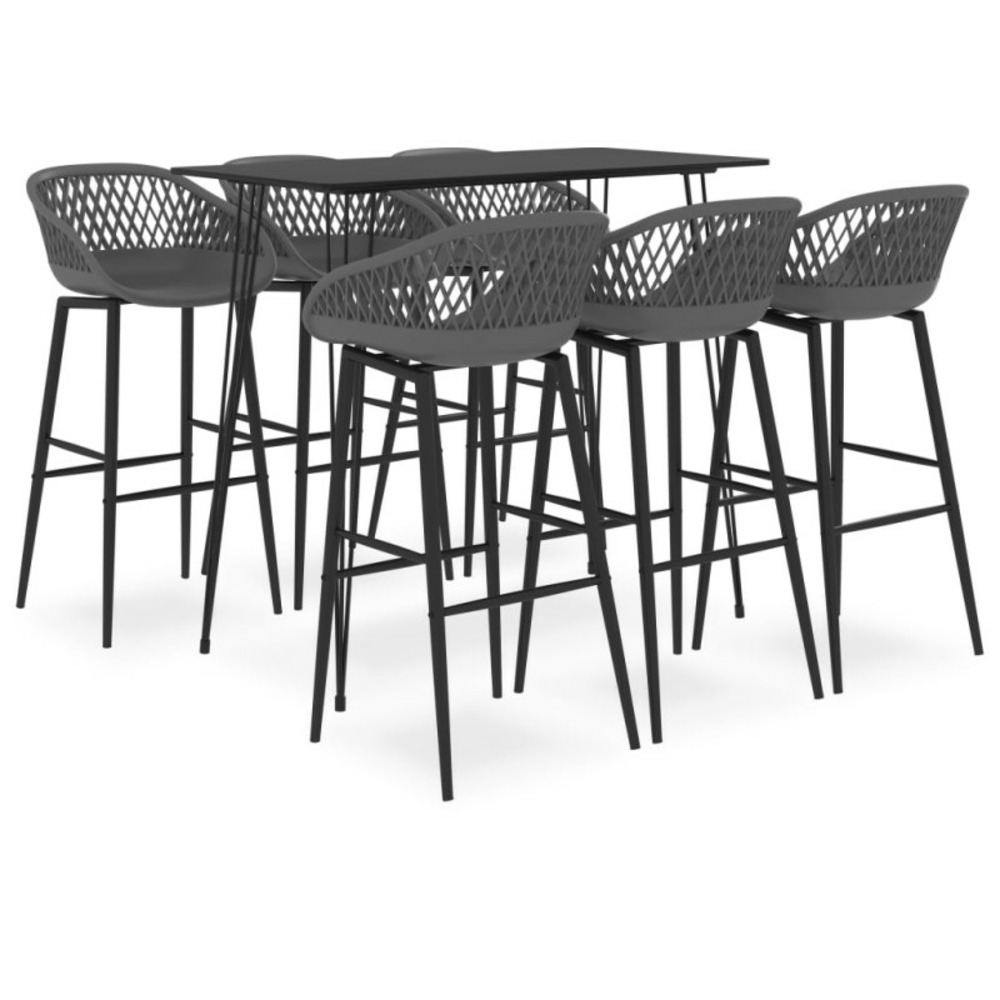 Ensemble de bar 7 pcs noir et gris