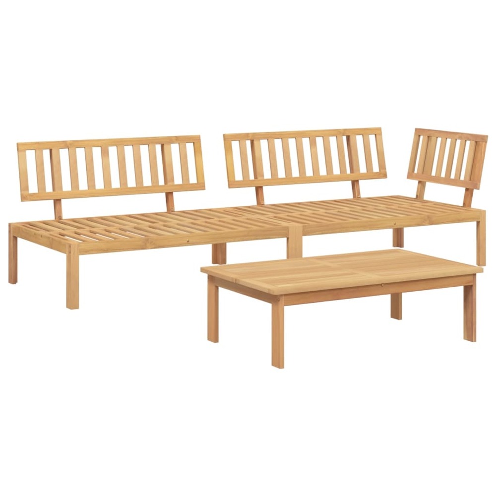 Salon palette de jardin 3 pcs bois d'acacia massif