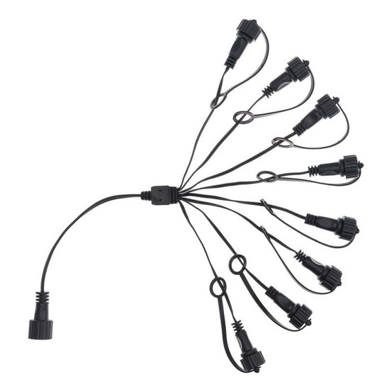 Prise 8 sorties noir pour guirlande smart connect lotti