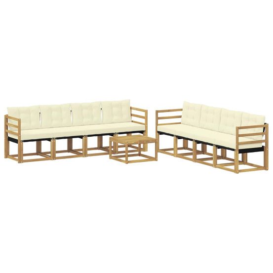 Ensemble de canapés d'extérieur 9 pc blanc et crème