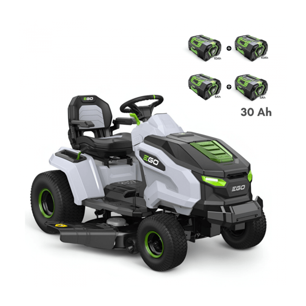 Pack 30ah tracteur de tonte électrique, largeur de coupe 107 cm, batteries et chargeur 1600w inclus - ego tr4201e