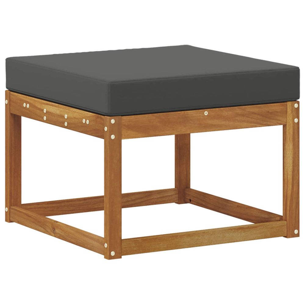 Pouf d'extérieur bois d'acacia massif naturel