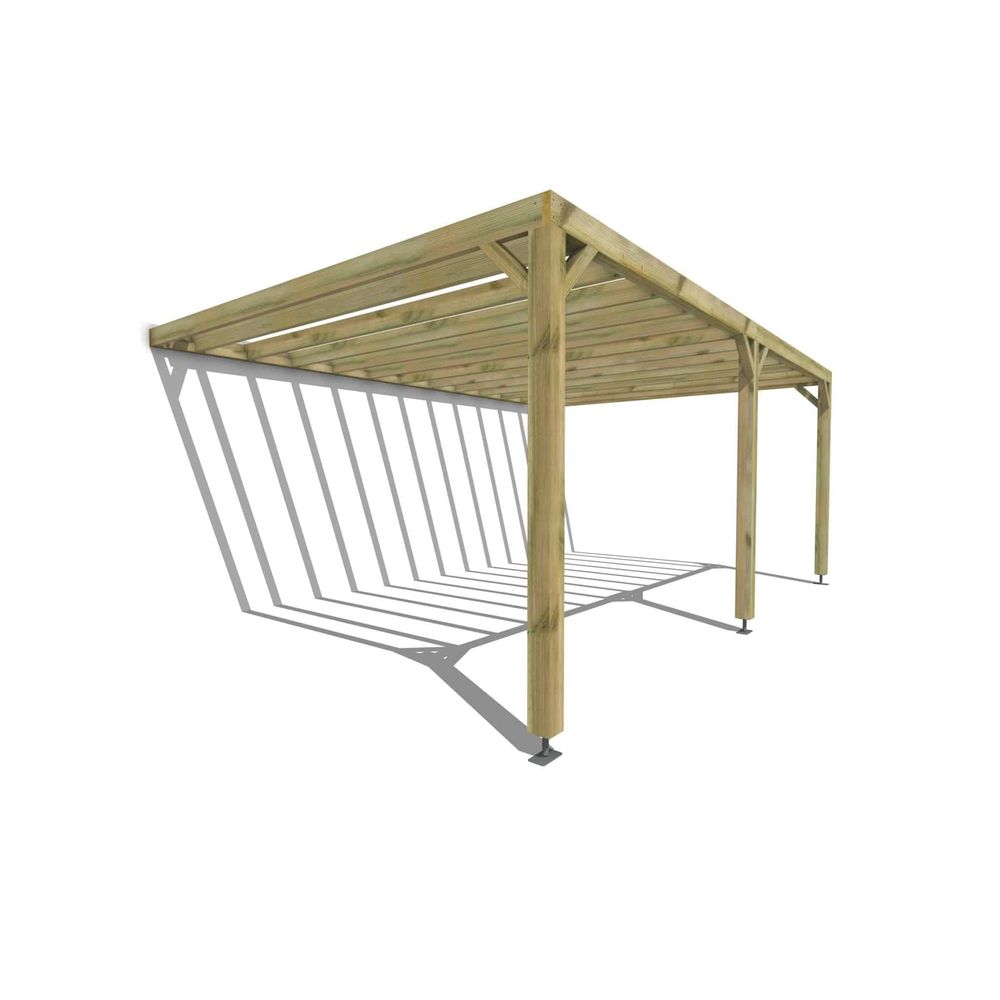 Pergola bois • 6m x 4m • adossée • sens profondeur • livraison comprise
