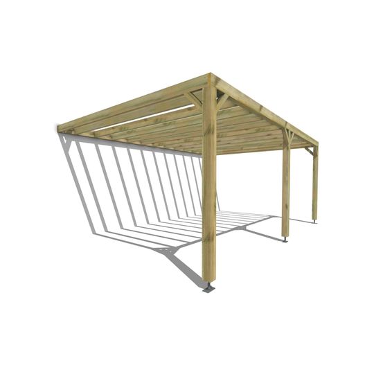 Pergola bois • 6m x 4m • adossée • sens profondeur • livraison comprise