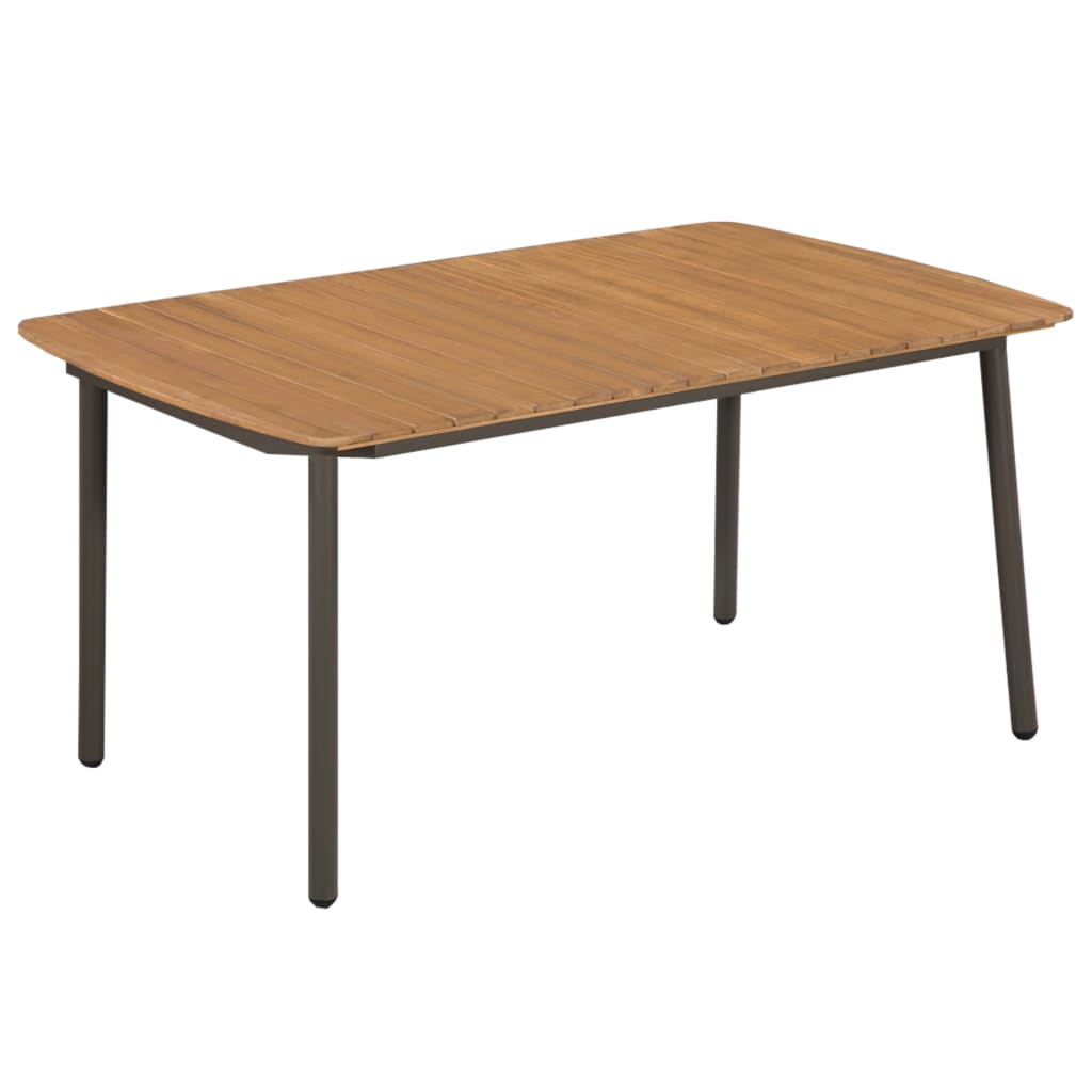 Table de jardin 150 x 90 x 72 cm bois d'acacia solide et acier