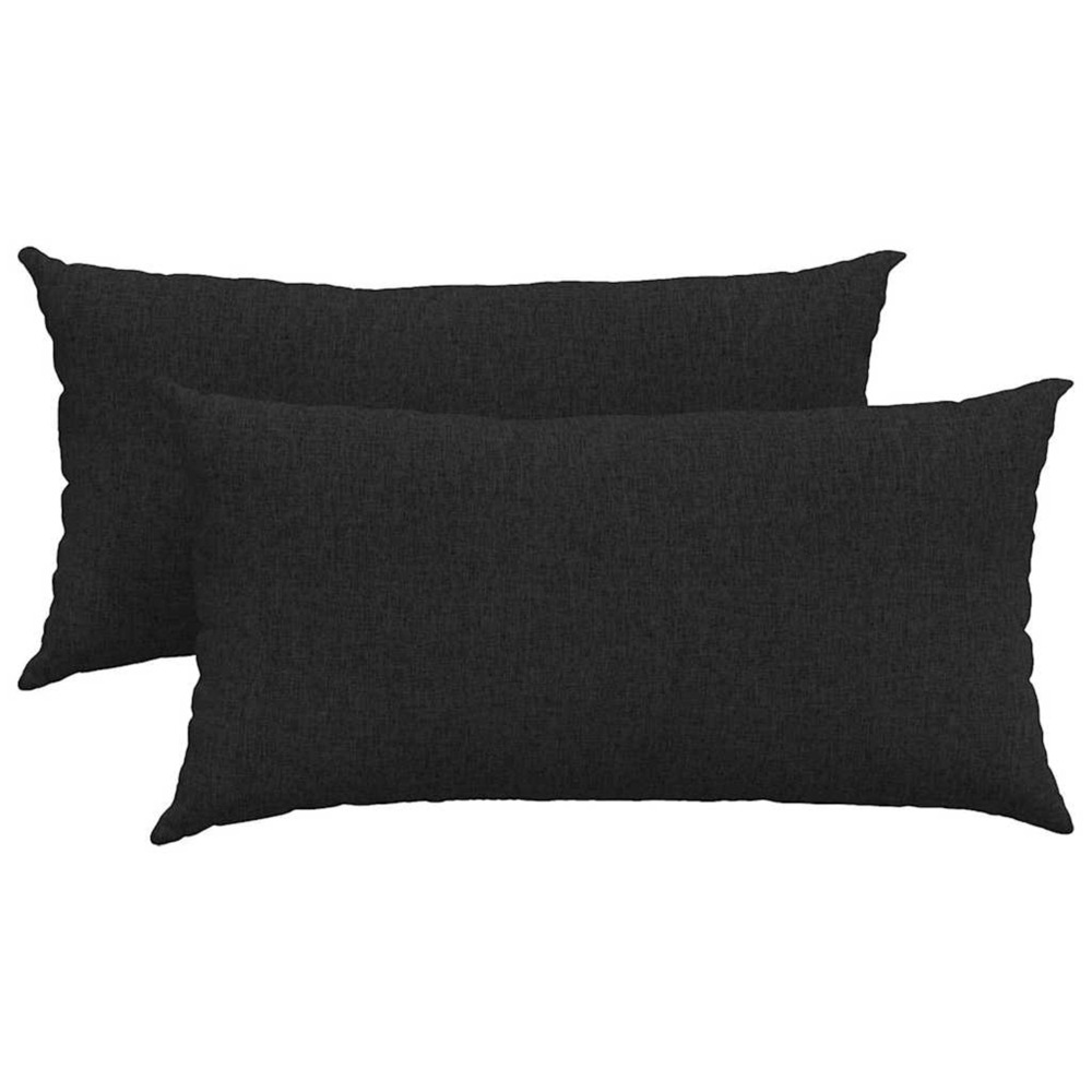Coussins de canapé 2 pcs noir 80 x 40 cm tissu