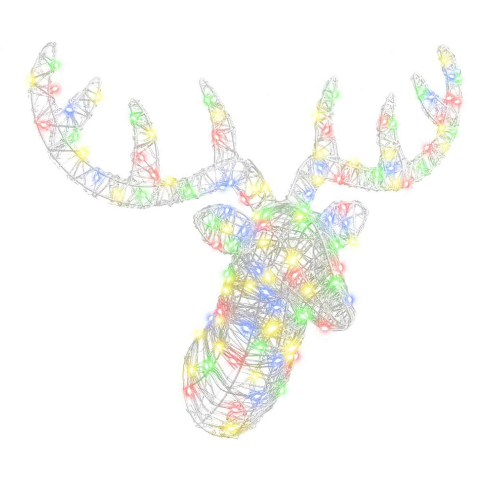 Tête de renne avec 140 led coloré 68 x 36,5 x 62,5 cm acrylique