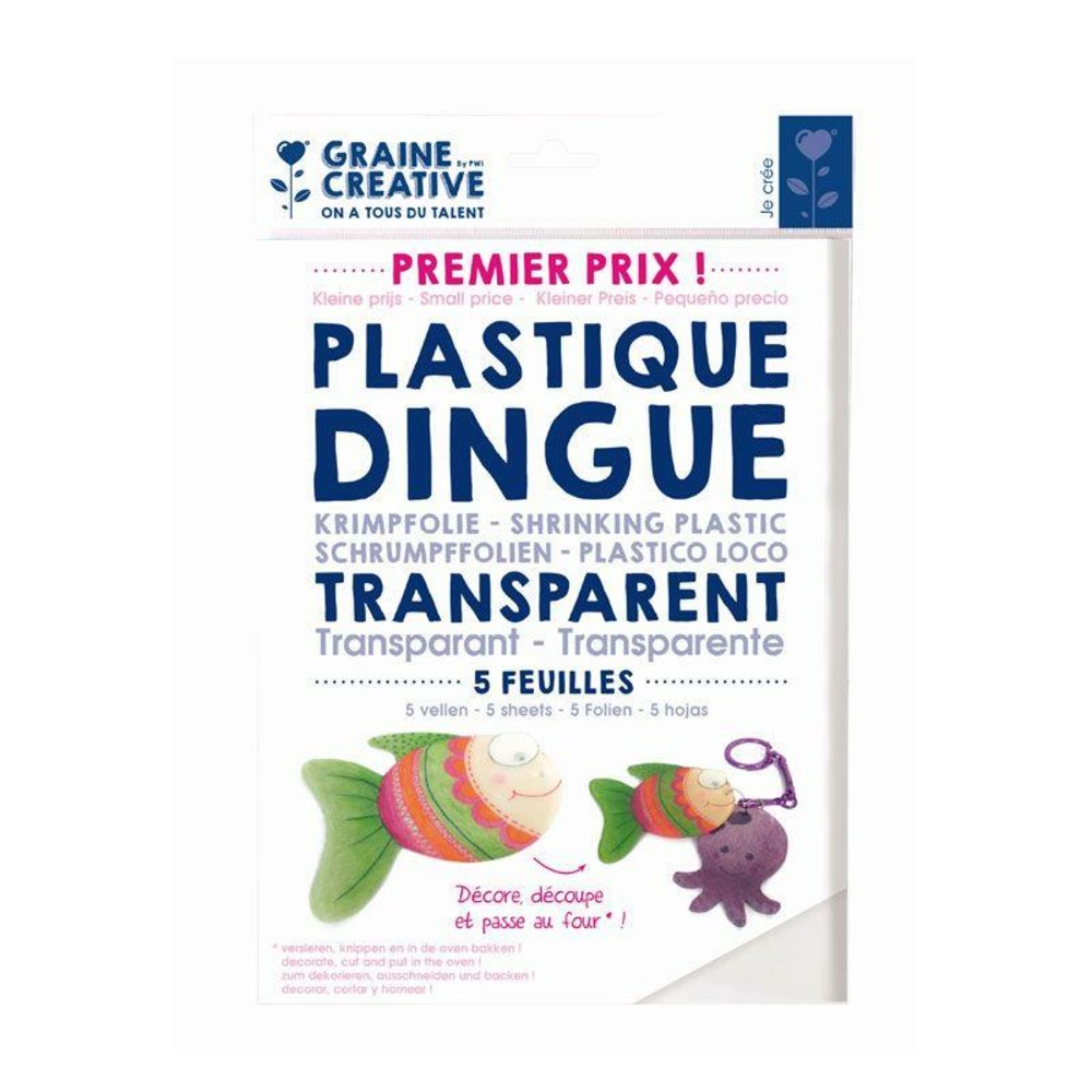 5 feuilles de plastique dingue - 26,2 x 20,2 cm
