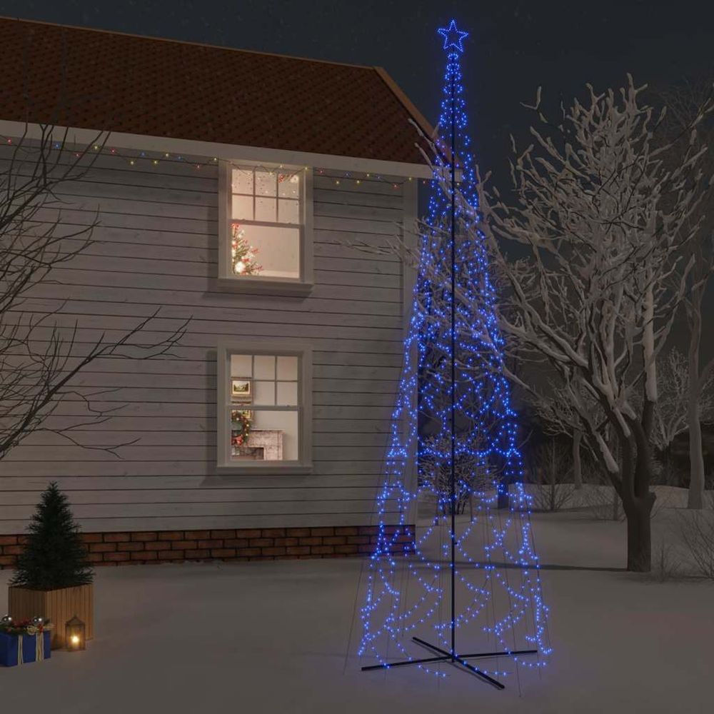 Sapin de noël cône géant 3000 led pour jardin extérieur bleu 800 cm