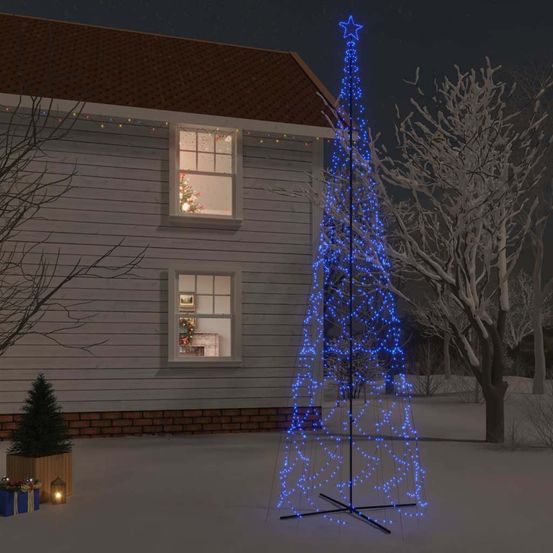Sapin de noël cône géant 3000 led pour jardin extérieur bleu 800 cm