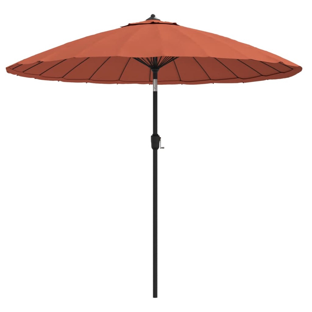 Parasol d'extérieur et mât avec aluminium 270 cm terre cuite