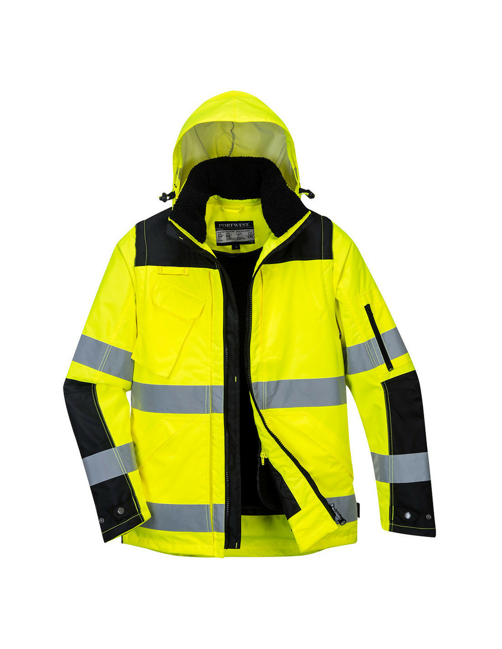 Blouson 3-en-1 pro hi-vis couleur : jaune/noir taille s - portwest