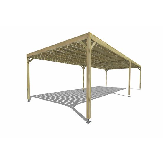 Pergola bois • 10m x 4m • indépendante • sens largeur • platelage bois • livraison comprise