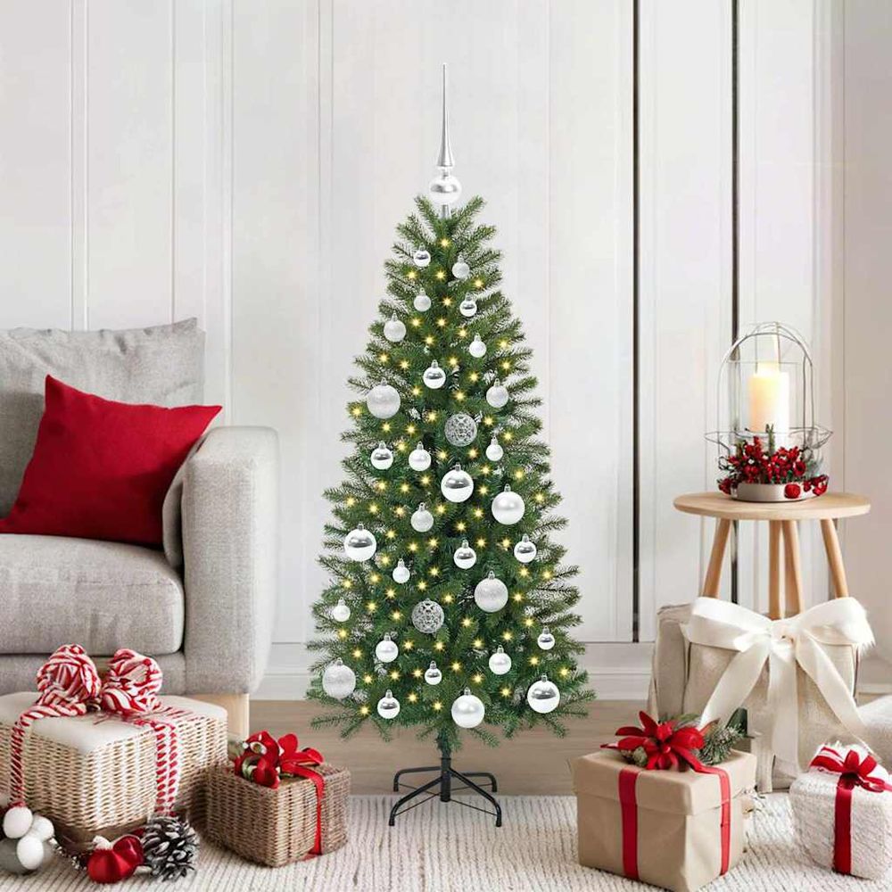 Mon beau sapin artificiel lumineux 1.2m, kit tout-en-un avec décorations de noël