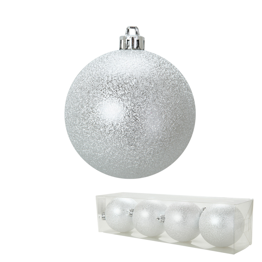Set de 4 boules metalisees de noel
