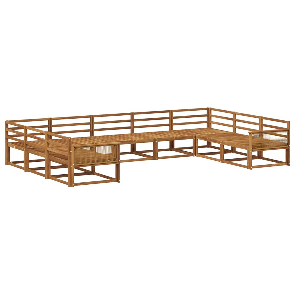 Ensemble de canapés d'extérieur 9 pcs naturel
