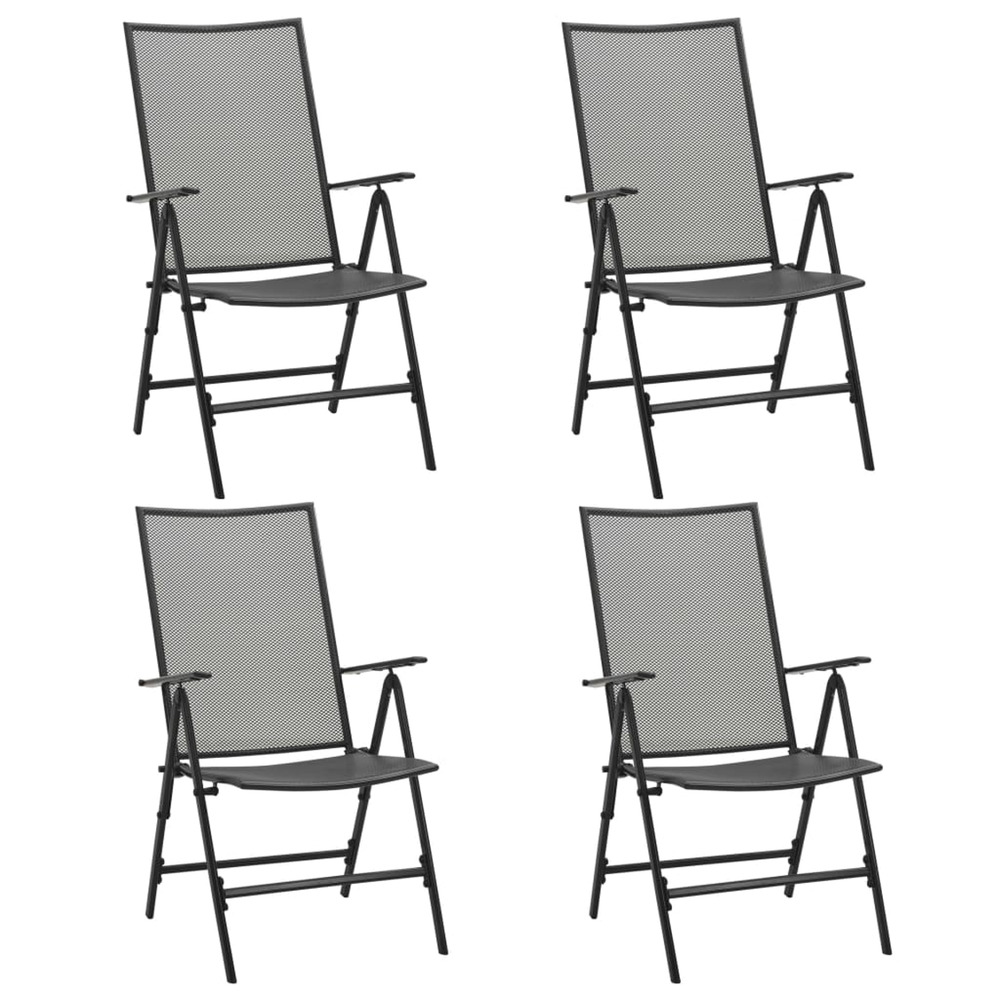 Chaises pliables en maille 4 pcs Acier