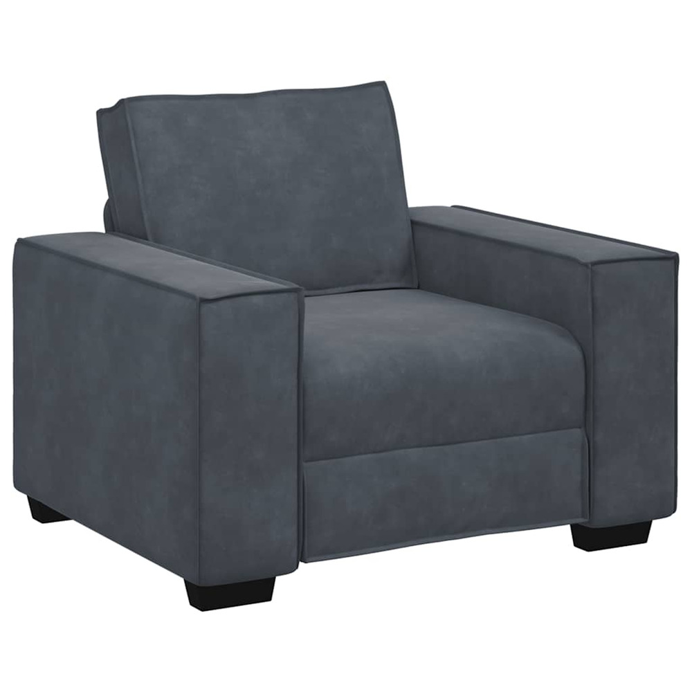 Fauteuil gris foncé 100x78x84 cm velours