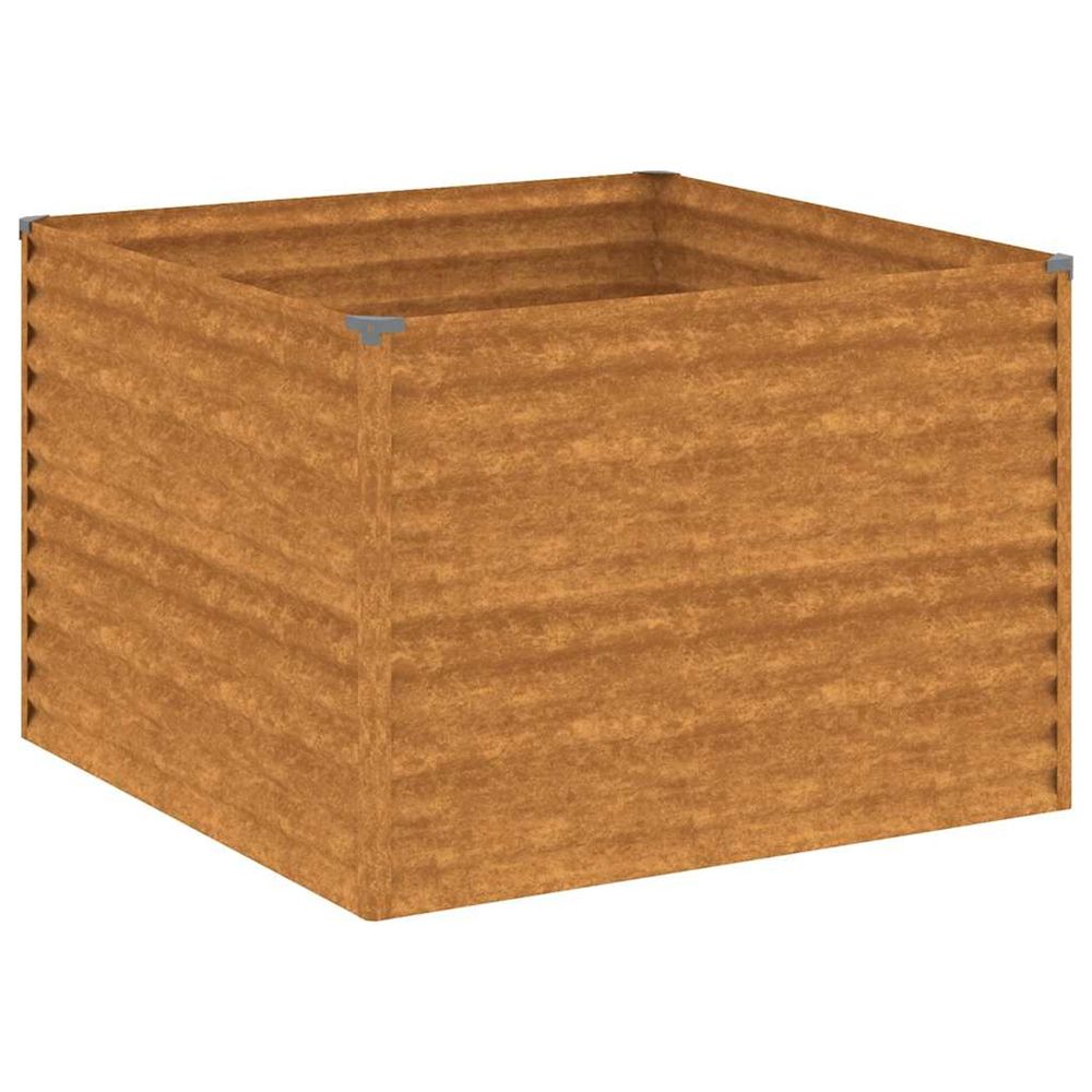 Jardinière d'extérieur surélevée 100 x 100 x 69 cm acier galvanisé