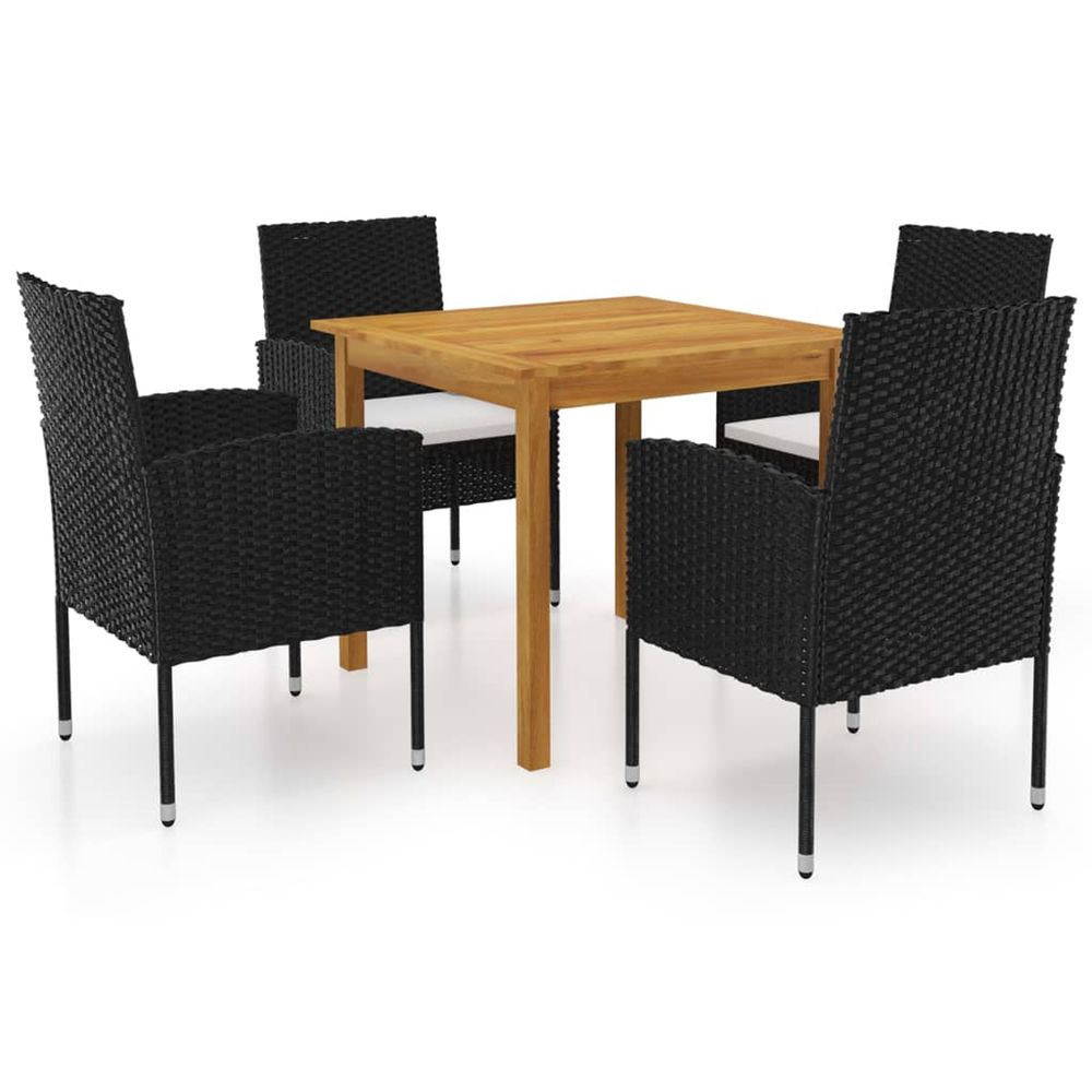 Ensemble à manger de jardin 5 pcs noir