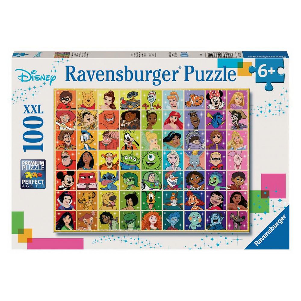 Puzzle 100 p xxl - palette de couleurs disney
