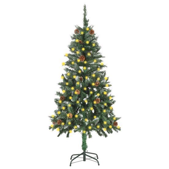 Sapin de noël artificiel pré-éclairé et pommes de pin 150 cm