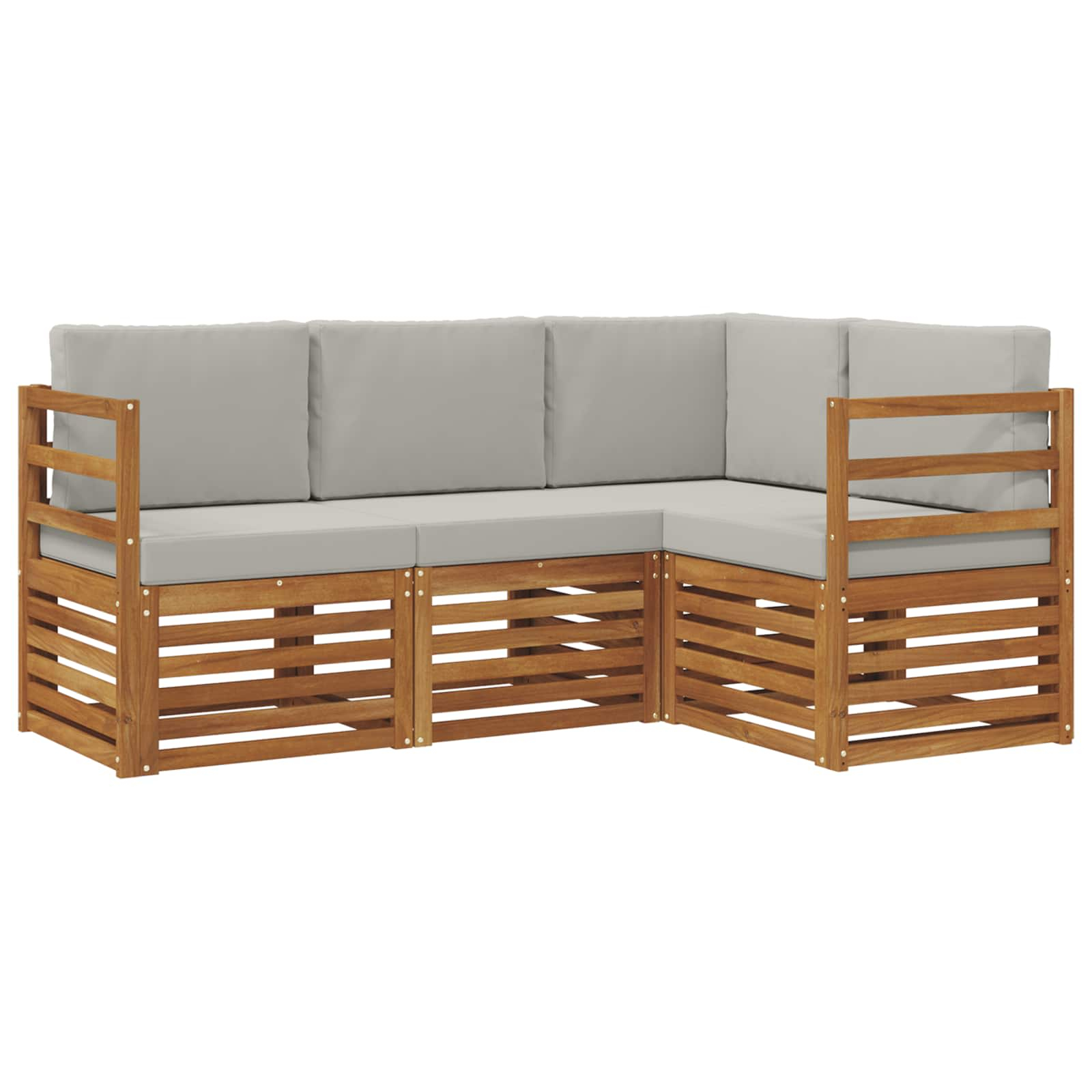 Ensembles de canapés avec coussin 4 pcs gris naturel et clair