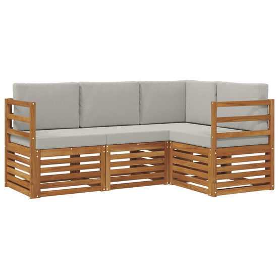 Ensembles de canapés avec coussin 4 pcs gris naturel et clair