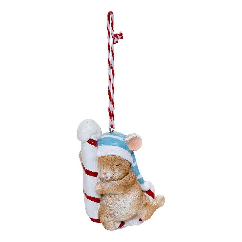 Suspension de sapin souris pâtissière en résine 9 cm