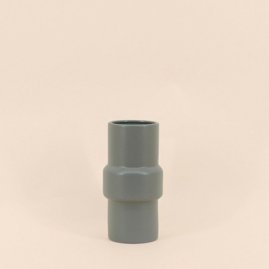 Vase tube rond, h20cm, tinien