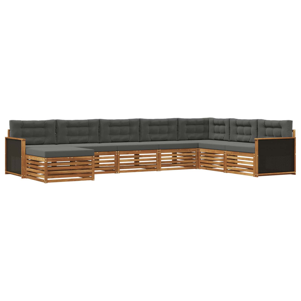 Ensemble de canapés d'extérieur 8 pcs naturel et anthracite