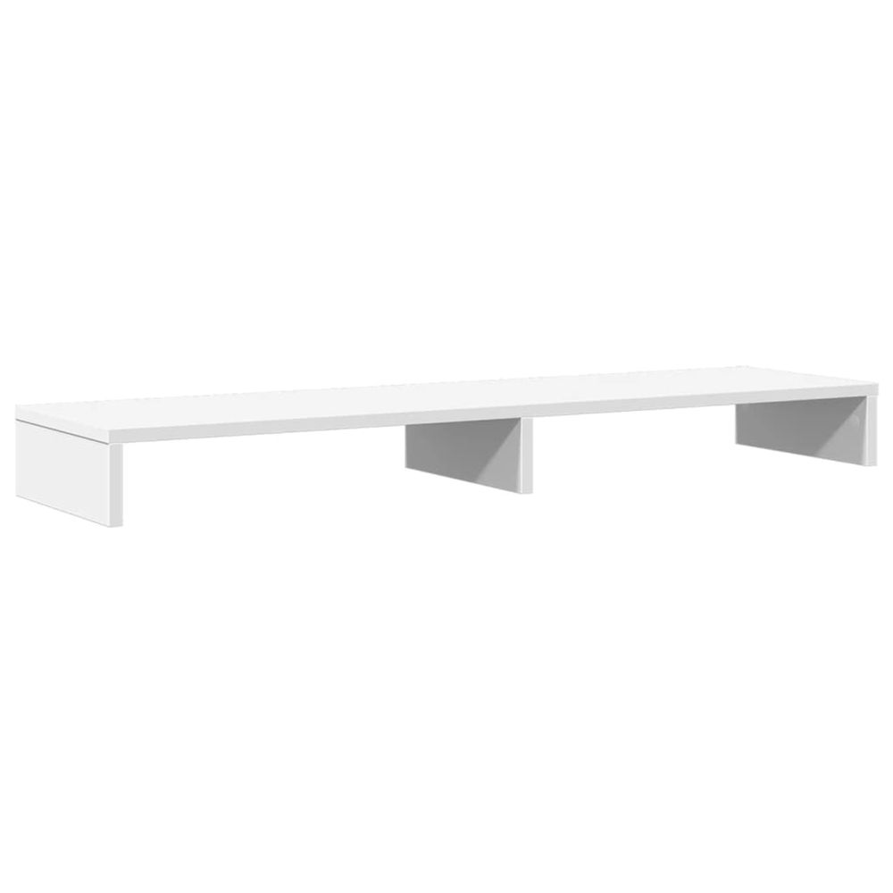Support de moniteur blanc 100x27x10 cm bois d'ingénierie