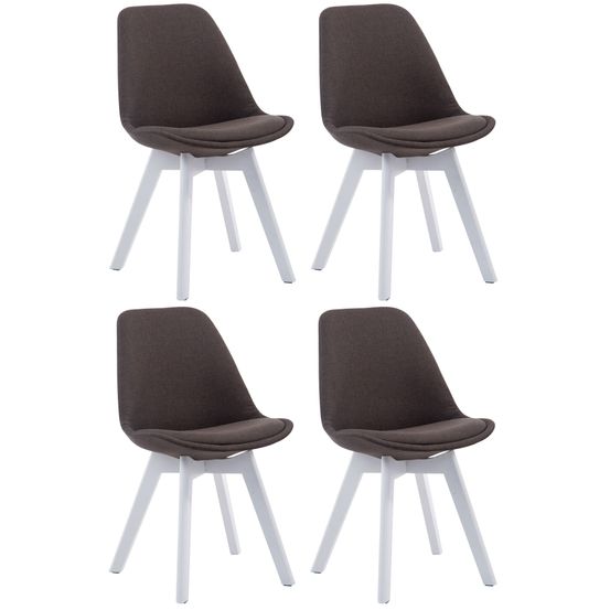 Lot de 4 chaises visiteur borneo v2 tissu blanc