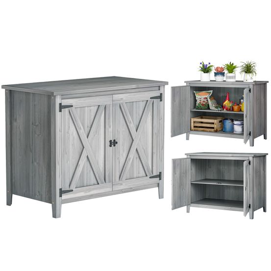 Armoire abri de jardin sapin plateau rempotage verrouillable 110x60x88cm - comfortxl outdoor living