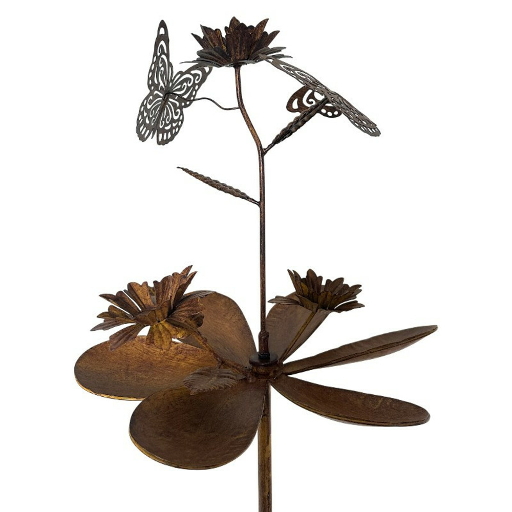 Moulin jardin vol des papillons 30x30x163cm