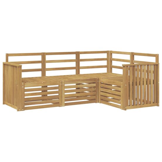 Ensemble de canapés d'extérieur 4 pc blanc bois d'acacia massif