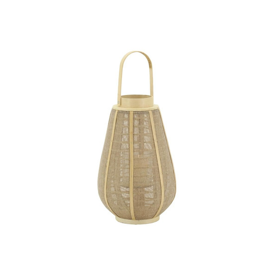 Lanterne bois et jute naturel h 41