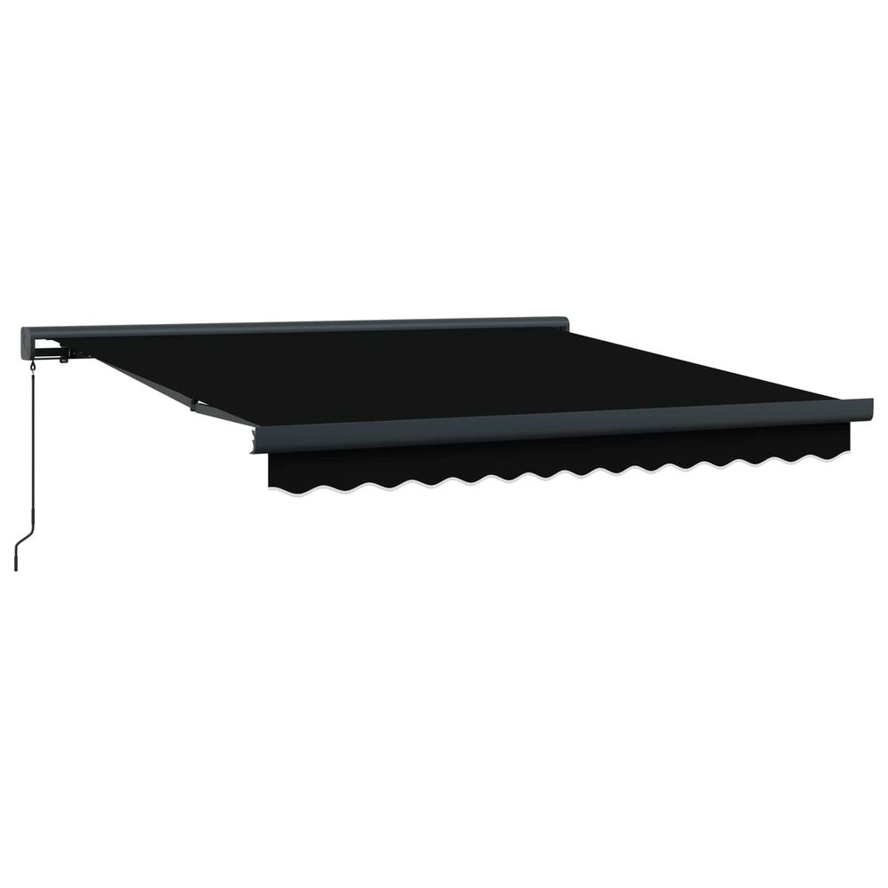 Auvent rétractable noir 300 x 250 cm toile et aluminium