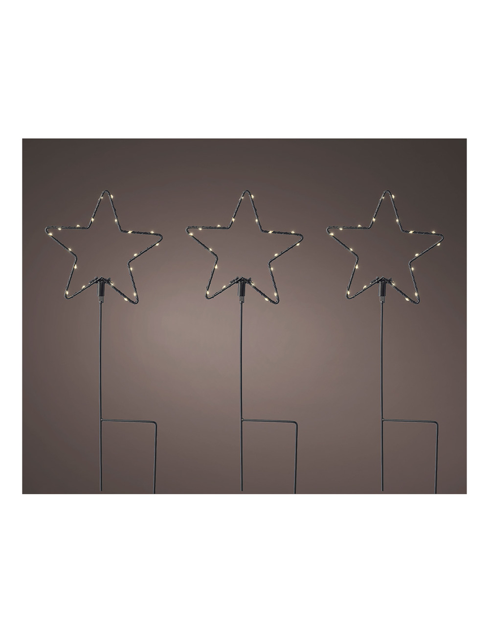 Piquets étoile lumineuse décorative microled, ø15x42,5cm. Lumineo
