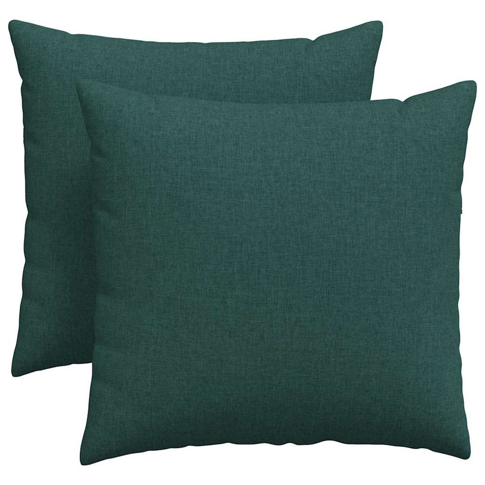 Coussins de canapé 2 pc tissu vert foncé 45 x 45 cm