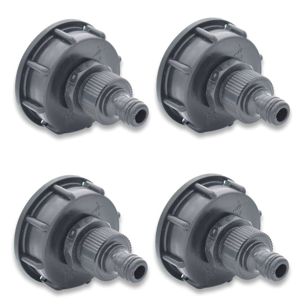 Lot de 4 raccords s60x6 embout mâle pour cuves ibc 1000 litres