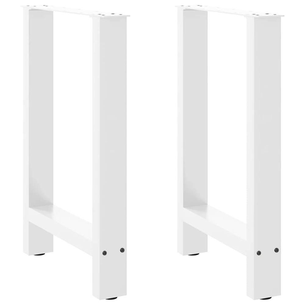 Pieds de table à manger blanc 2 pièces 60 x (72-73) cm acier
