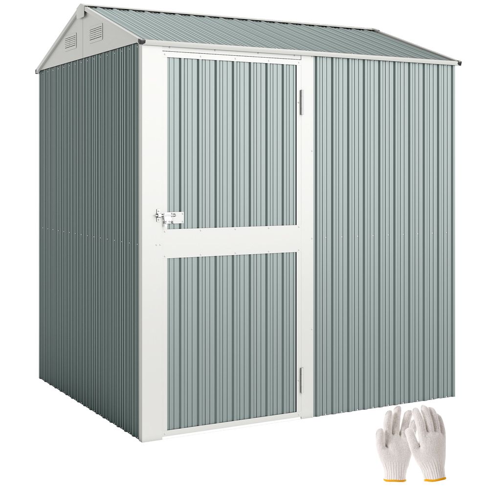 Abri de jardin métal galvanisé 209 x 177 cm grande hauteur ventilé sécurisé - comfortxl outdoor living