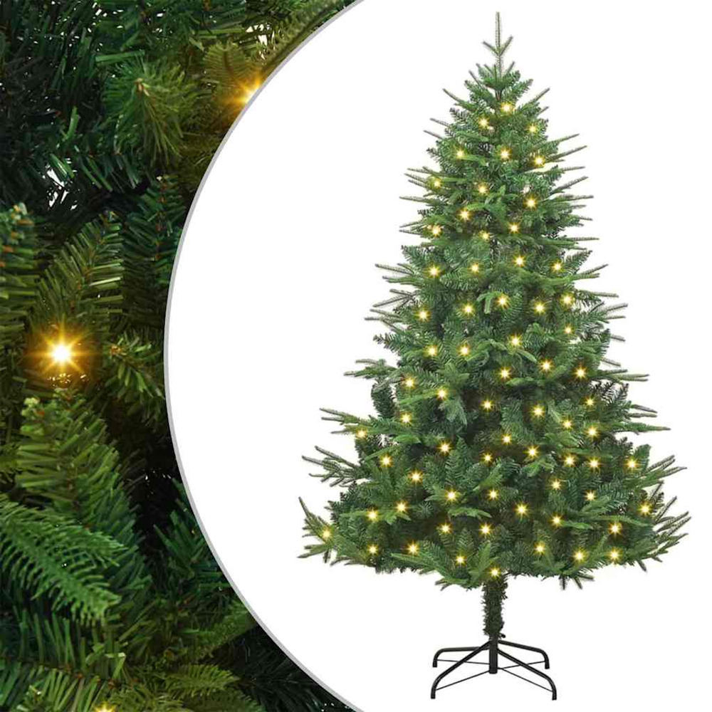 Sapin de noël artificiel pré-éclairé vert 180 cm pvc et pe
